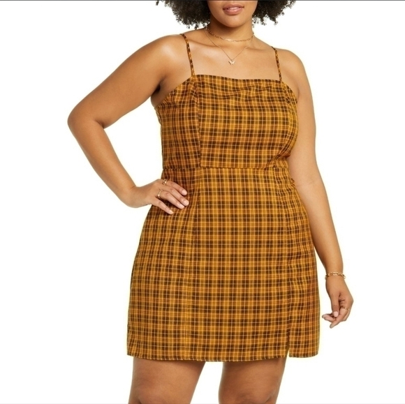 bp Dresses & Skirts - Preppy Plaid Minidress Fall Dress Size 1X Pumkin Patch photos Rockabilly Gingham